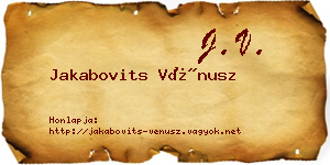 Jakabovits Vénusz névjegykártya