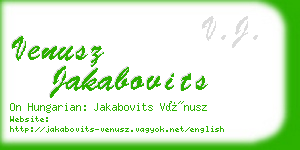 venusz jakabovits business card
